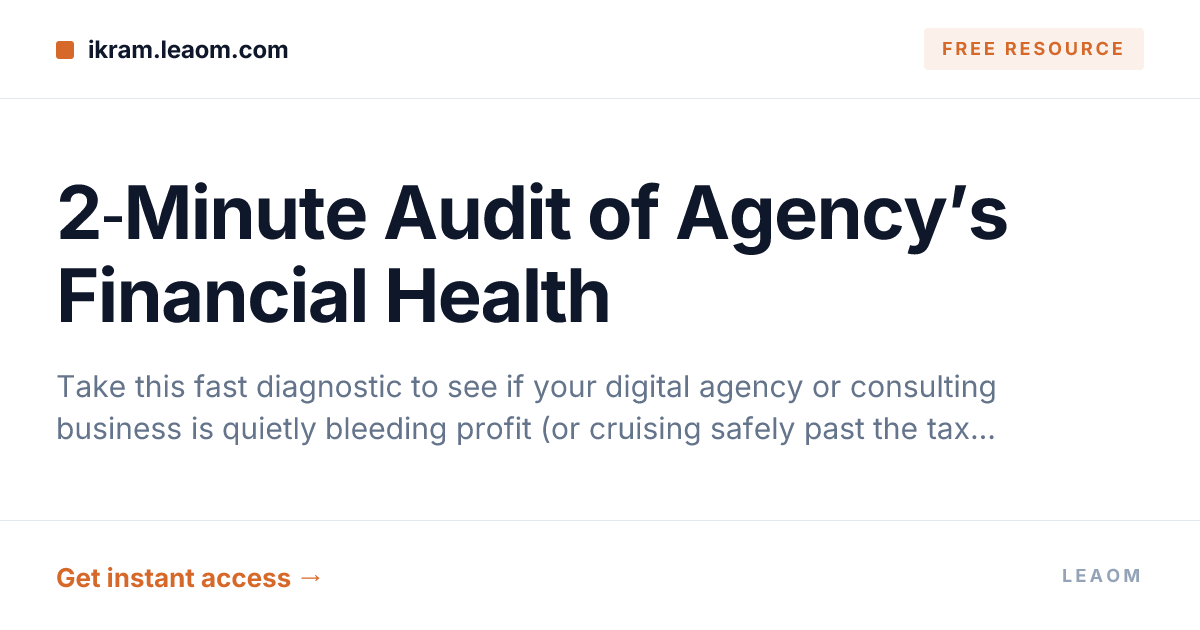2‑Minute Audit of Agency’s Financial Health