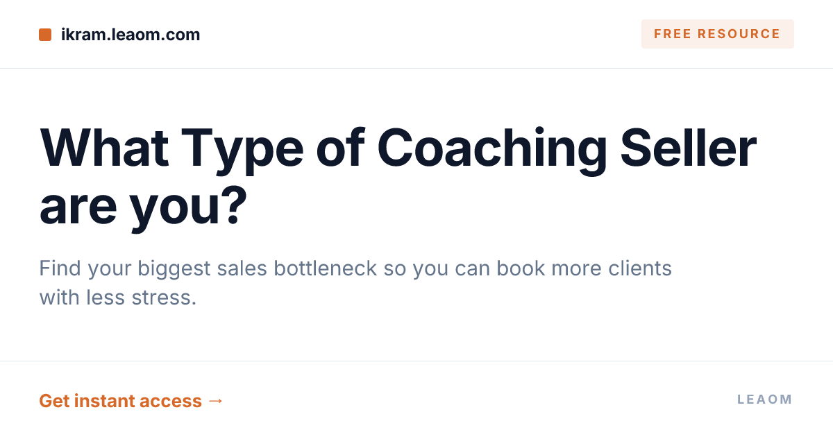 What Type of Coaching Seller are you?