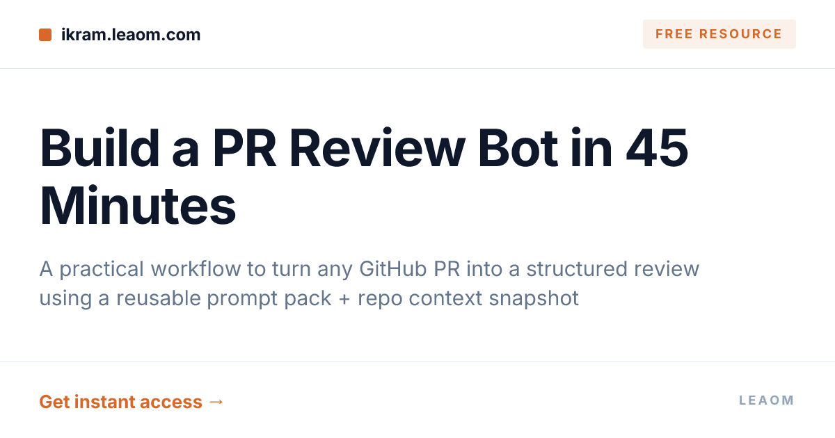 Build a PR Review Bot in 45 Minutes